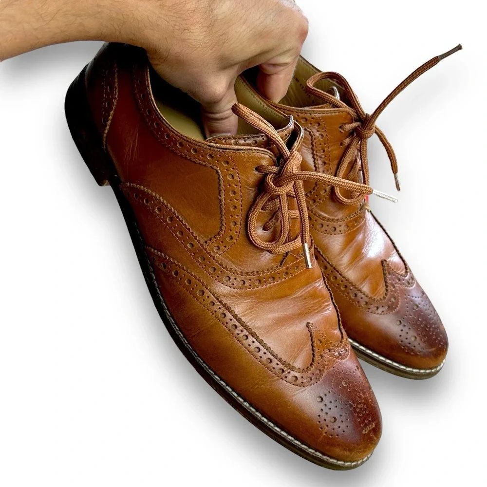 Cole Haan Mens Oxford 9.5M Wingtip Leather Grand OS Cambridge‎ Shoes C12915